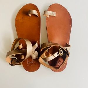 Anthropologie Gold Beek Ankle Sandals/size 7